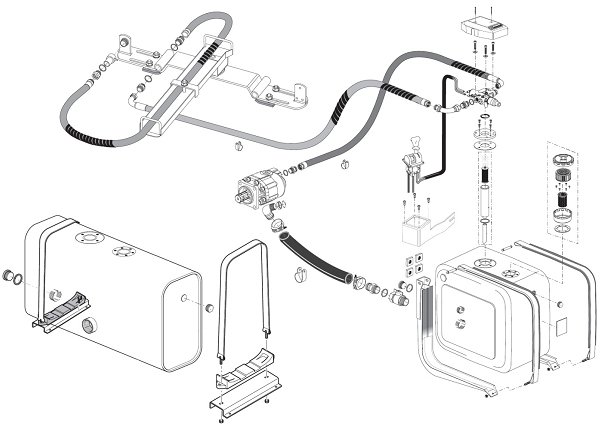 Комплекты гидрофикации производства итальянской фирмы HydroCar под самосвальные полуприцепы